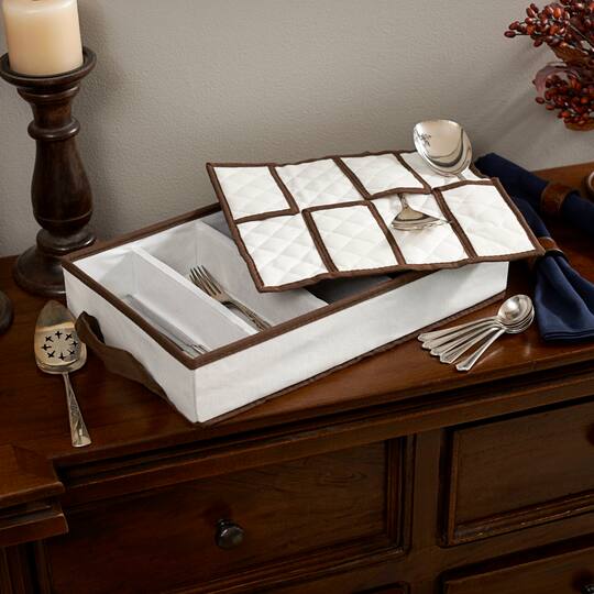 Household Essentials 19" Windowed Flatware Storage Chest